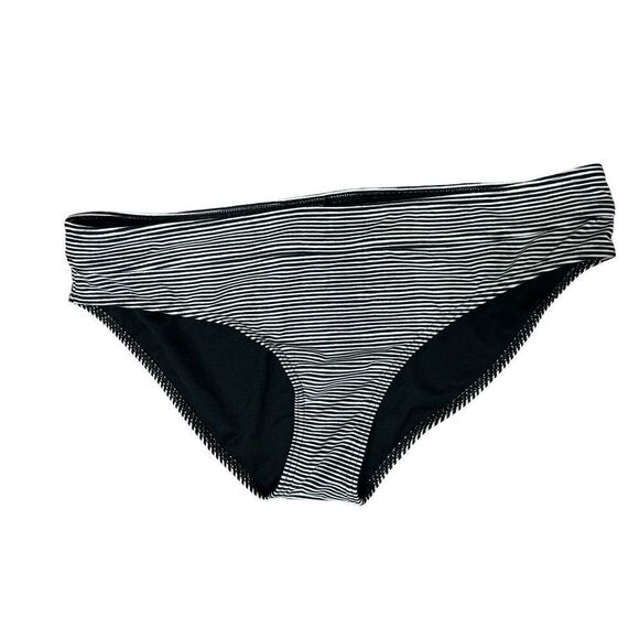 BOGOF Prana Breya Hipster Black Striped Bikini Swim Bottom XL Designer Beach - Picture 1 of 7